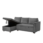 Loveseat Sofa with Chaise Lounge L-Shaped Modular Convertible Sofa with Storage Chaise