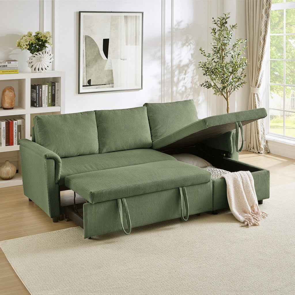 Loveseat Sofa with Chaise Lounge L-Shaped Modular Convertible Sofa with Storage Chaise
