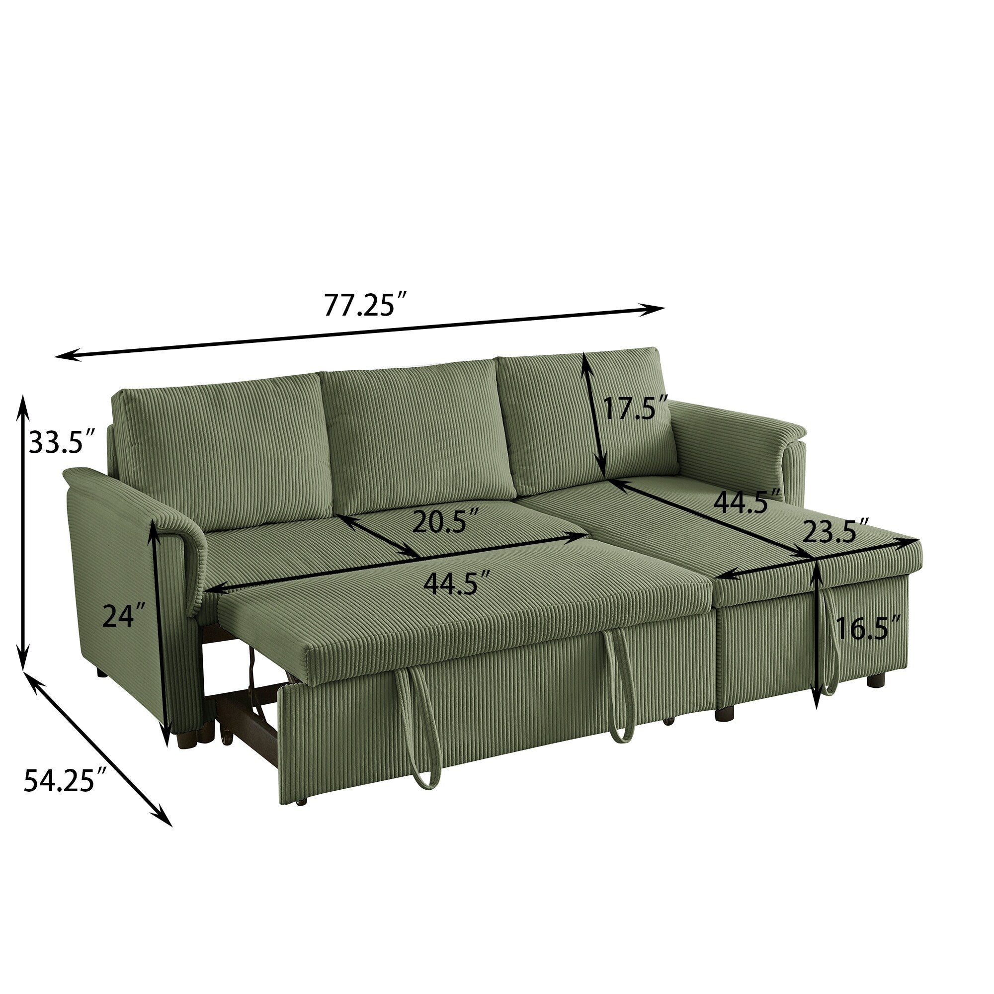 Loveseat Sofa with Chaise Lounge L-Shaped Modular Convertible Sofa with Storage Chaise