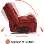 MCombo Oversized Dual Motor Armless Power Rocker Recliner Chair, Zeroarms Recliner Perfect for Living Room Fabric PR607