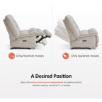 MCombo Oversized Dual Motor Armless Power Rocker Recliner Chair, Zeroarms Recliner Perfect for Living Room Fabric PR607