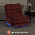 MCombo Oversized Dual Motor Armless Power Rocker Recliner Chair, Zeroarms Recliner Perfect for Living Room Fabric PR607