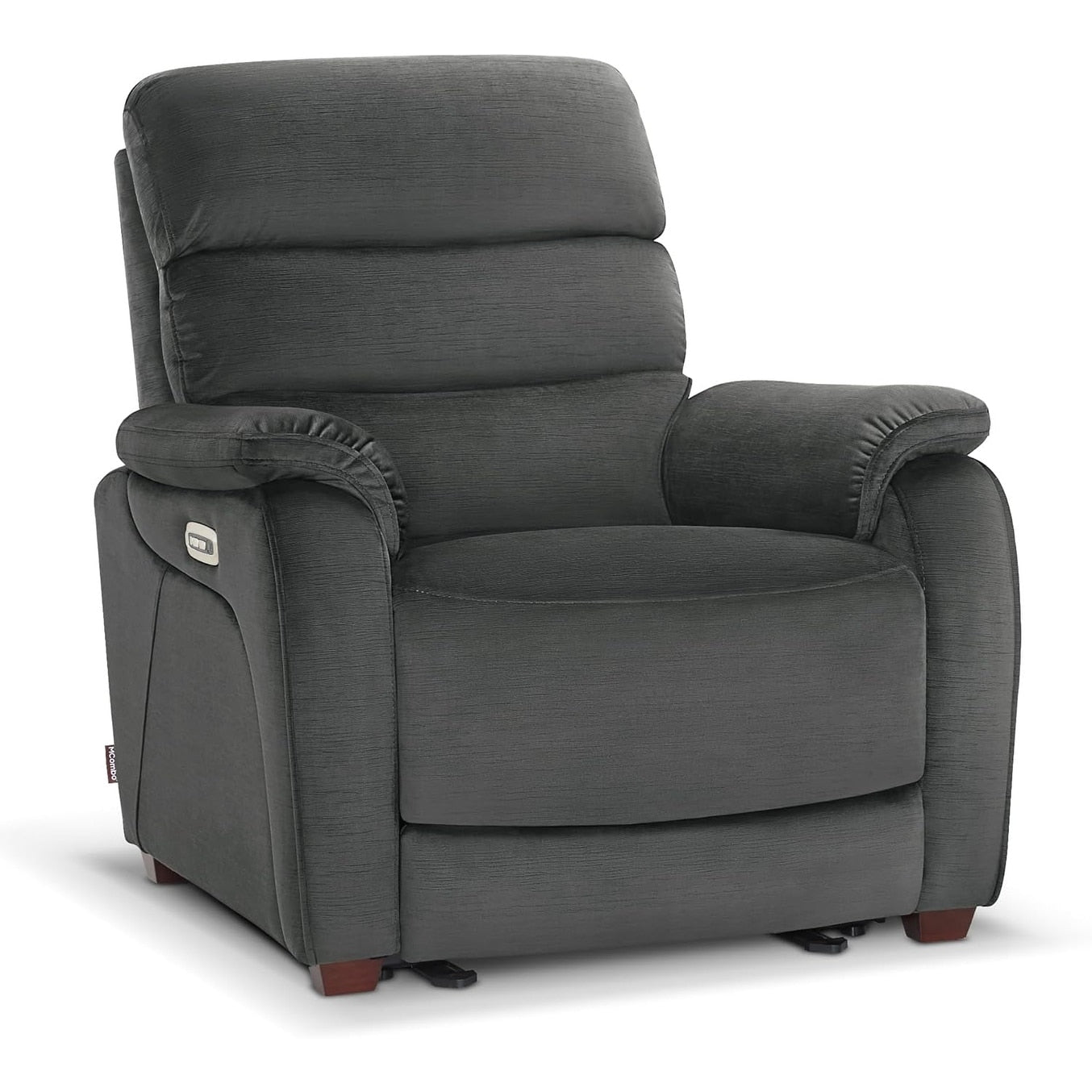 MCombo Zero Wall-Hugger Power Recliner Chair with Adjustable Headrest, Perfect for Small Spaces and RV, Fabric ST257