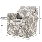 Madison Park Betty Upholstered Swivel Curved Armchair