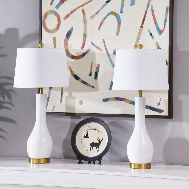 Ensemble de 2 lampes de table en céramique 28,5 avec port USB