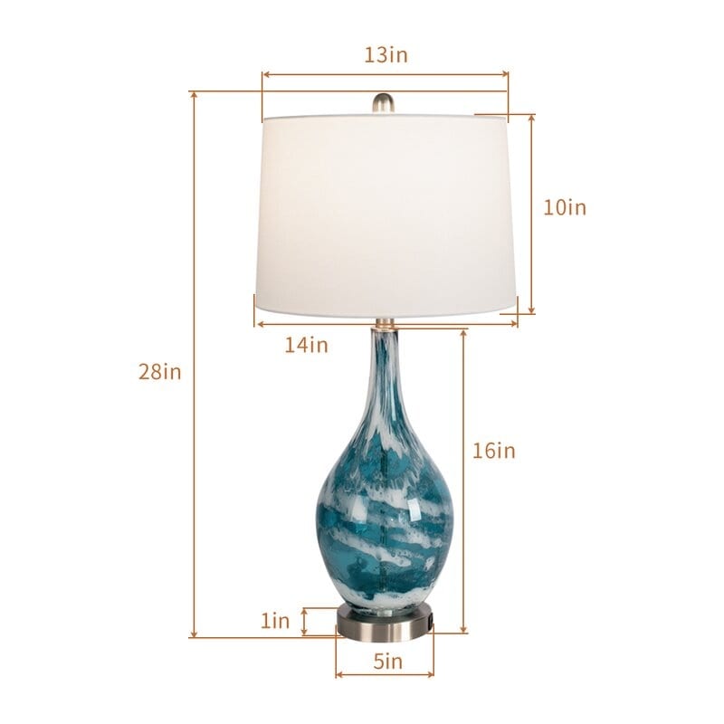 Lampes de table USB en verre (lot de 2) - Lampe de chevet moderne
