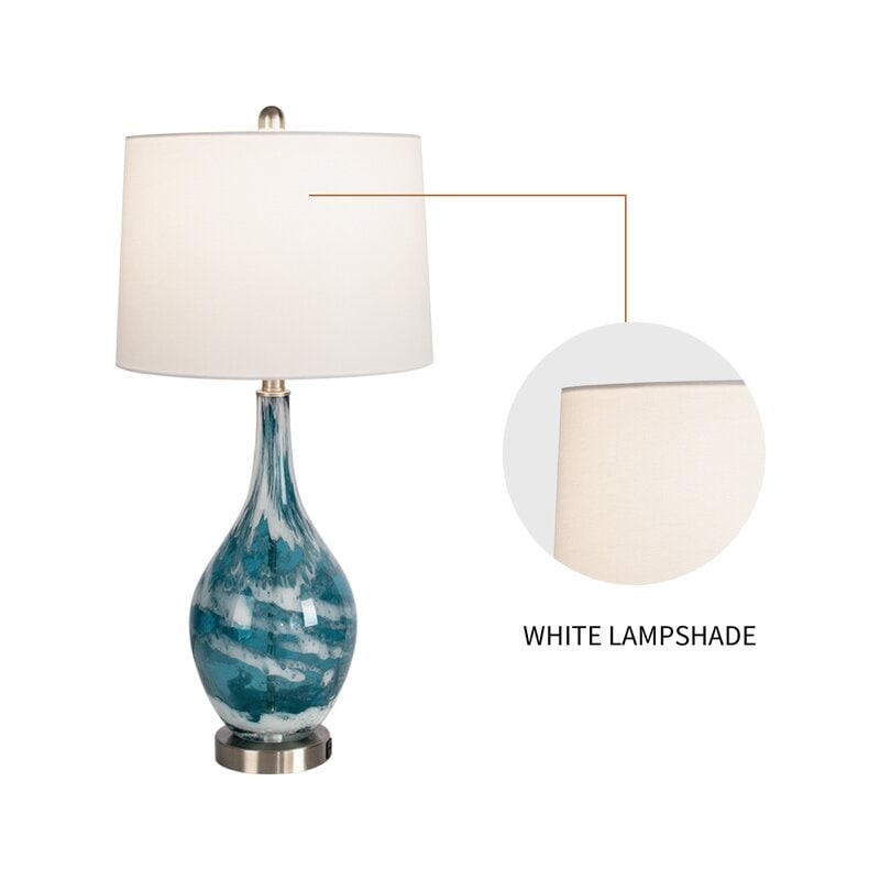 Lampes de table USB en verre (lot de 2) - Lampe de chevet moderne
