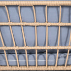 Moasis 3 Pieces Outdoor Wicker Furniture Patio Bistro Set with 2 Chairs and Coffee Table