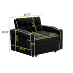 Modern 70.86 3 in 1 Single Convertible Sofa Bed with Adjustable Back and USB Charging Port for Living Room
