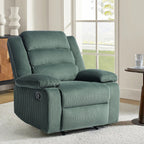 Modern Corduroy Manual Recliner Chair, Lounger Adjustable Recliners with Wide Armrest