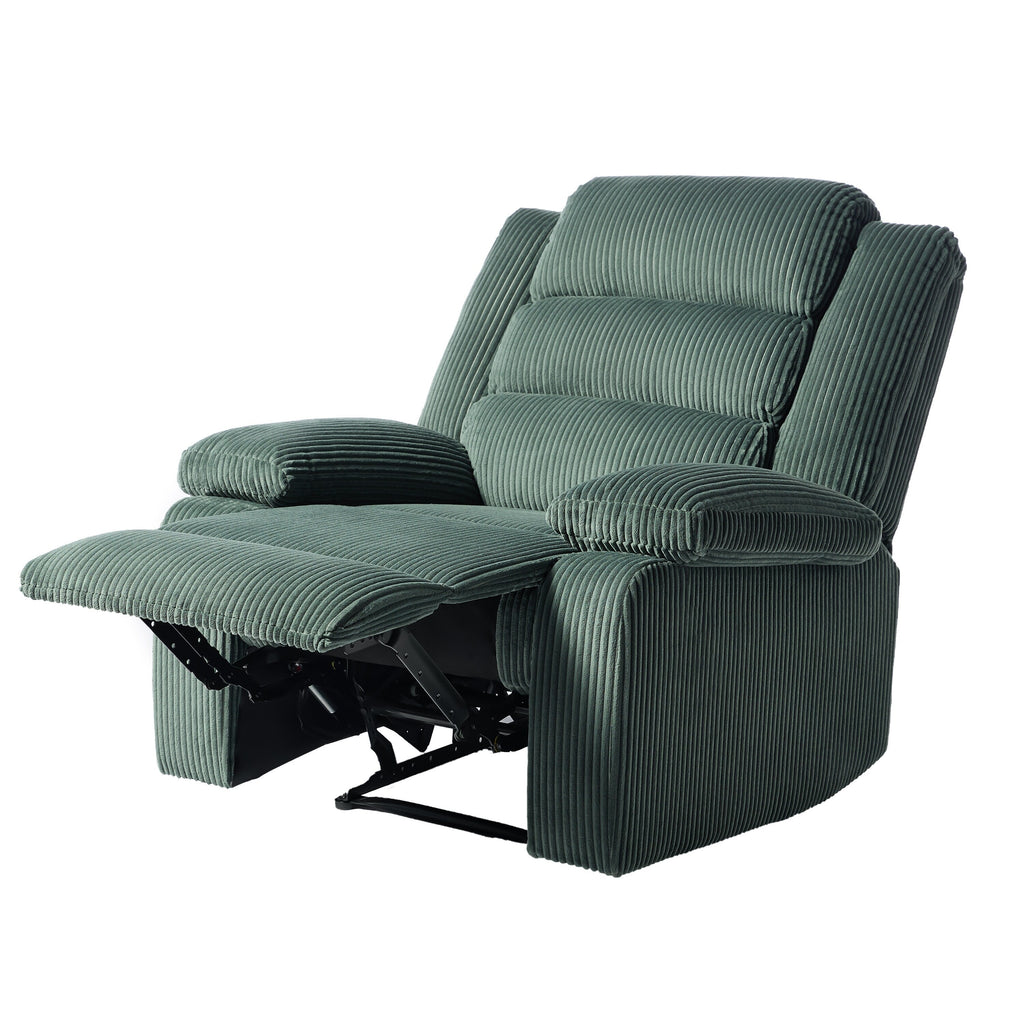 Modern Corduroy Manual Recliner Chair, Lounger Adjustable Recliners with Wide Armrest