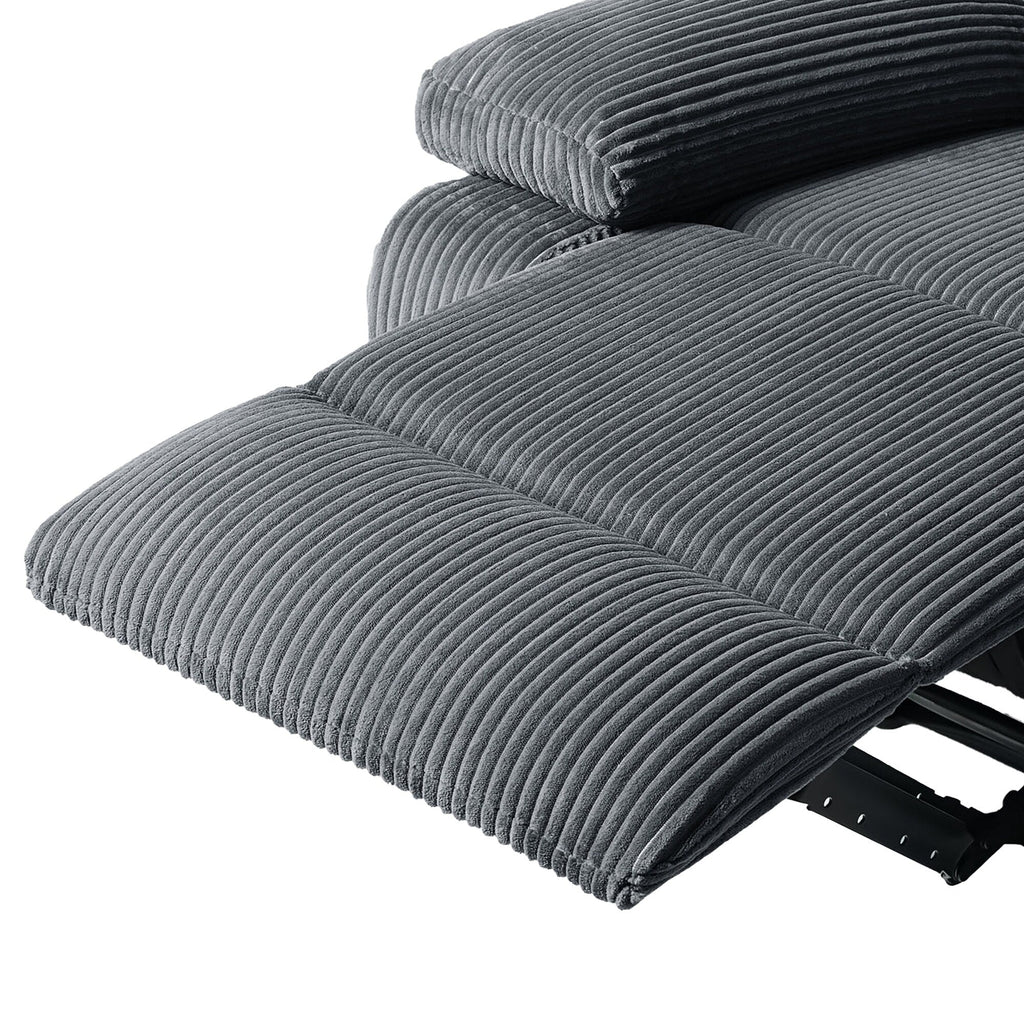 Modern Corduroy Manual Recliner Chair, Lounger Adjustable Recliners with Wide Armrest