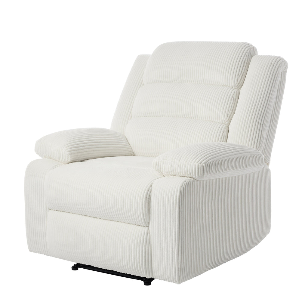 Modern Corduroy Manual Recliner Chair, Lounger Adjustable Recliners with Wide Armrest