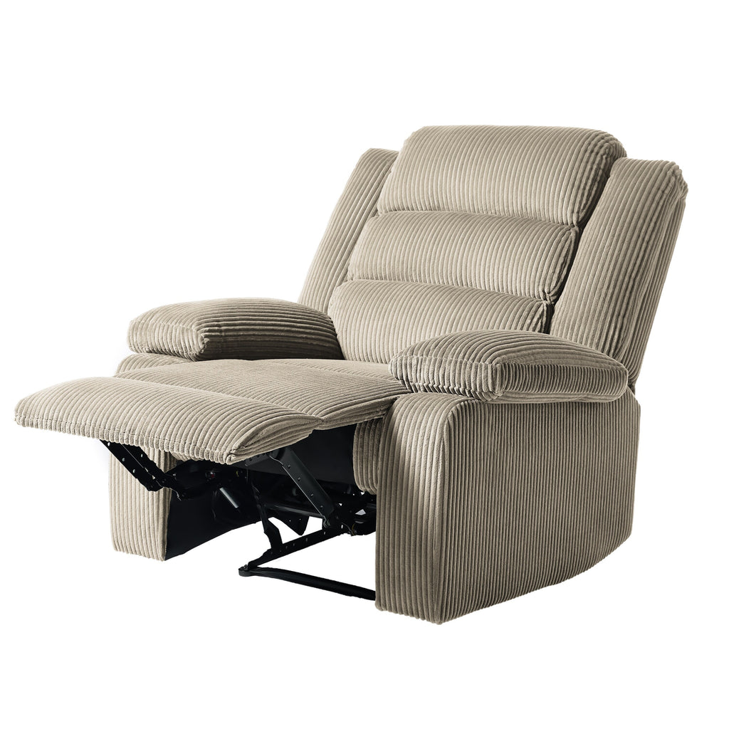 Modern Corduroy Manual Recliner Chair, Lounger Adjustable Recliners with Wide Armrest
