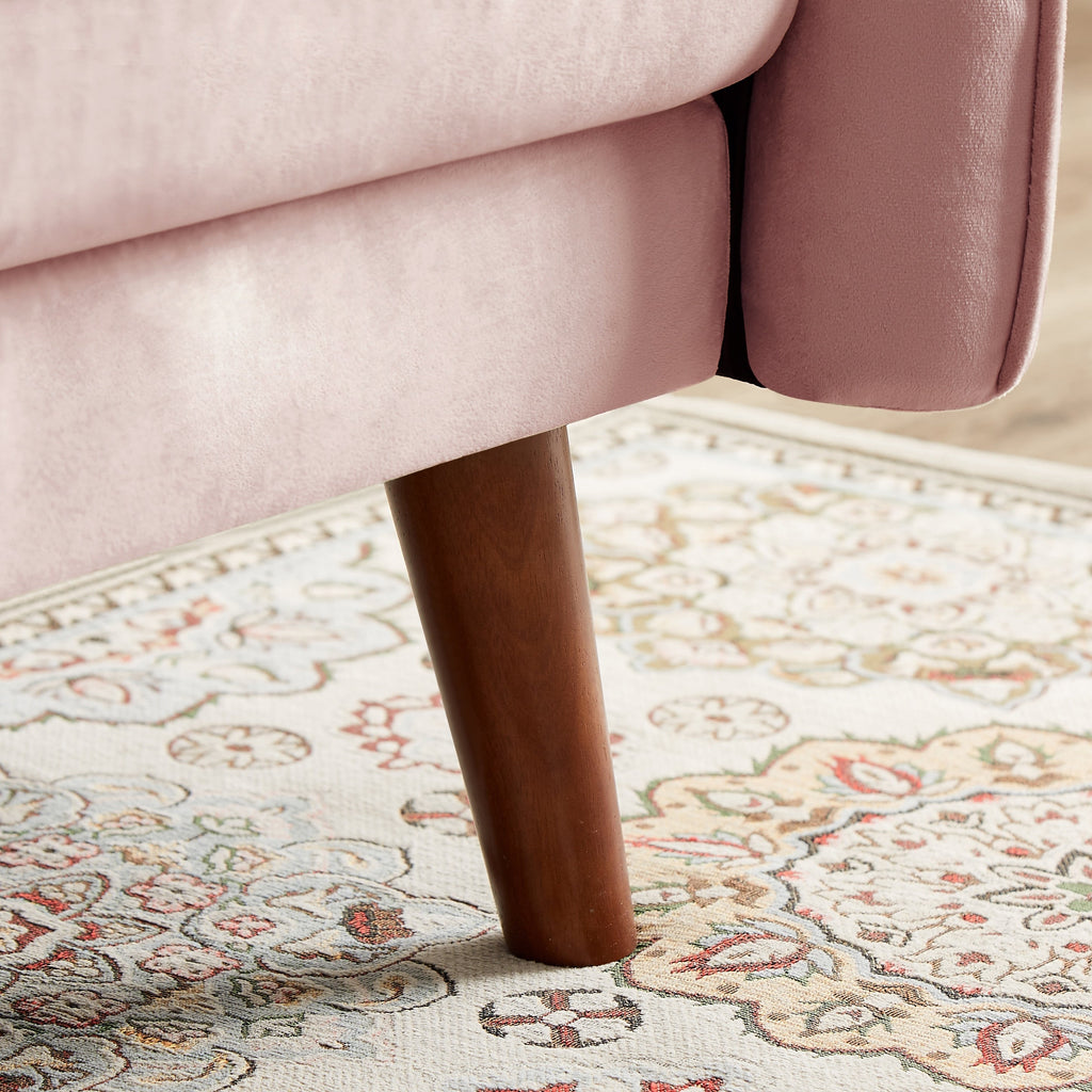 Modern Futon Sofa Bed, Convertible Sleeper Sofa with Tapered Wood Legs, 78.35 W, Small Split Back Sofa for Living Room