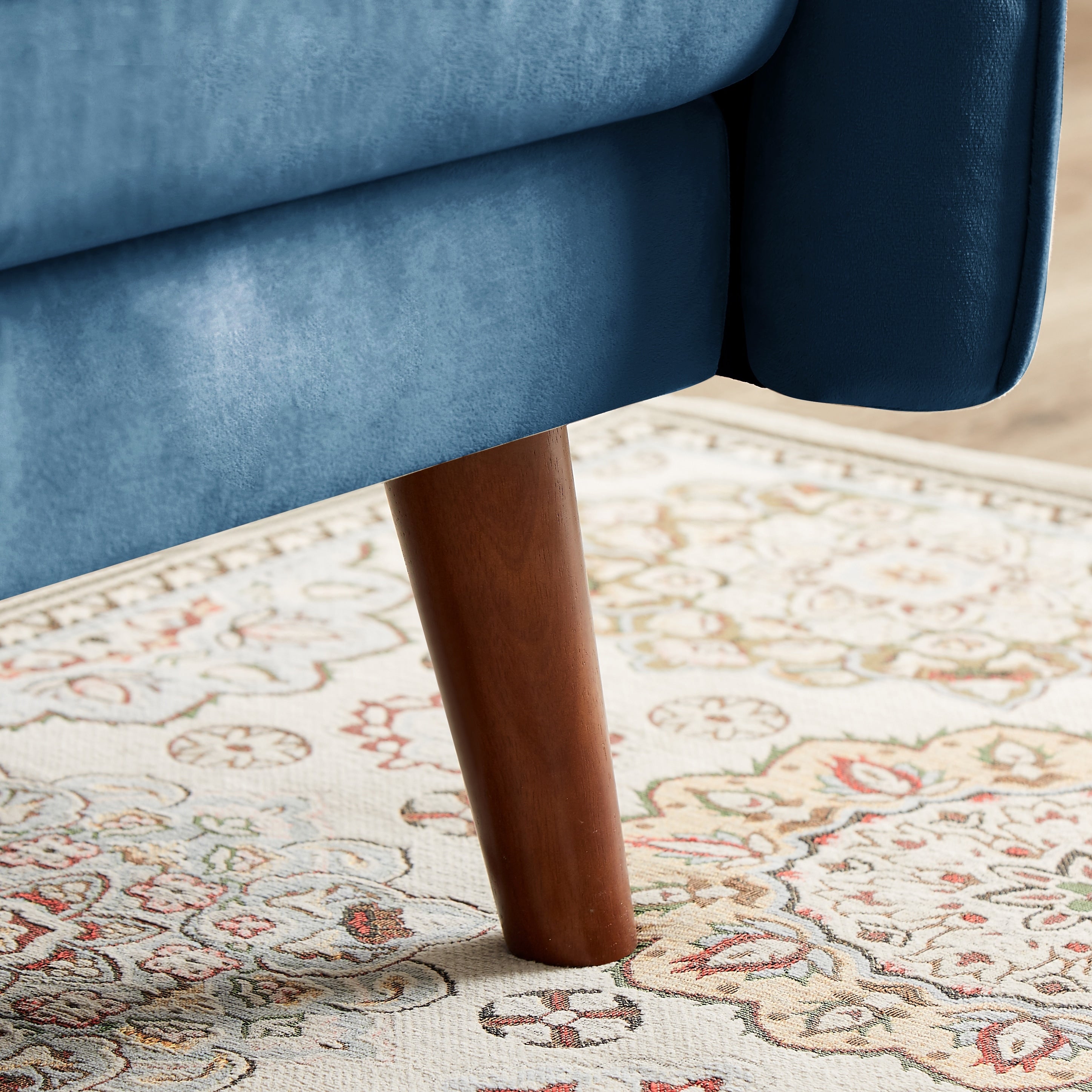 Modern Futon Sofa Bed, Convertible Sleeper Sofa with Tapered Wood Legs, 78.35 W, Small Split Back Sofa for Living Room