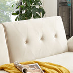 Modern Futon Sofa Bed, Convertible Sleeper Sofa with Tapered Wood Legs, 78.35 W, Small Split Back Sofa for Living Room