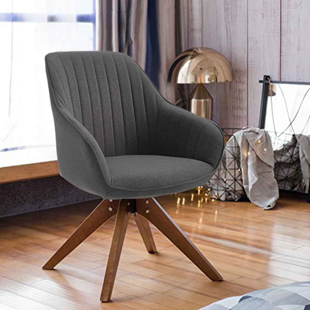 Fauteuil pivotant Art Leon moderne pour bureau à domicile avec pieds en bois