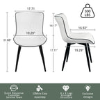 Modern Upholstered Leather Armless Dining Chairs Set of 2