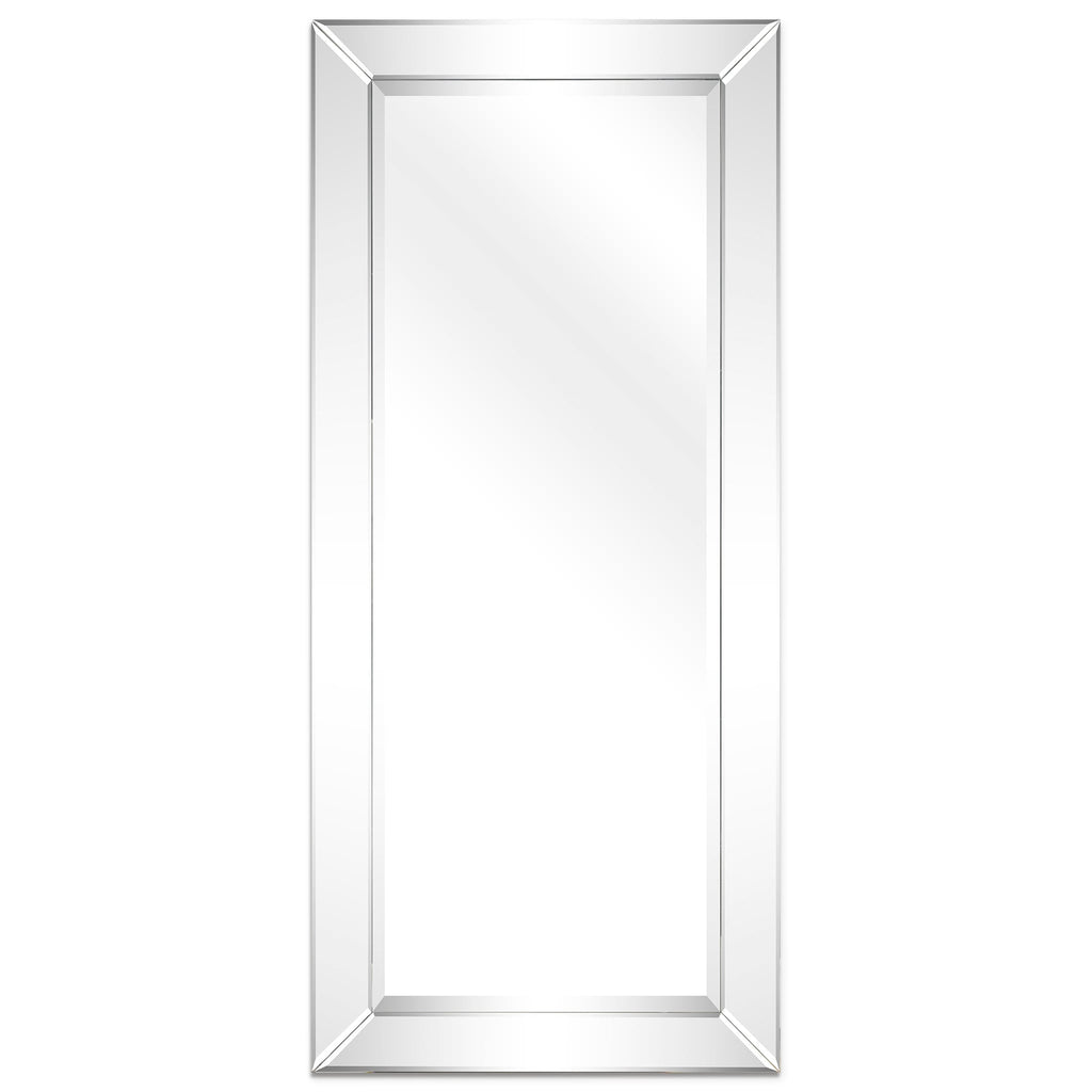 Miroir mural rectangulaire biseauté transparent HD pour salle de bain, coiffeuse, chambre, 3 tailles