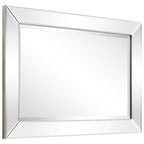 Miroir mural rectangulaire biseauté transparent HD pour salle de bain, coiffeuse, chambre, 3 tailles