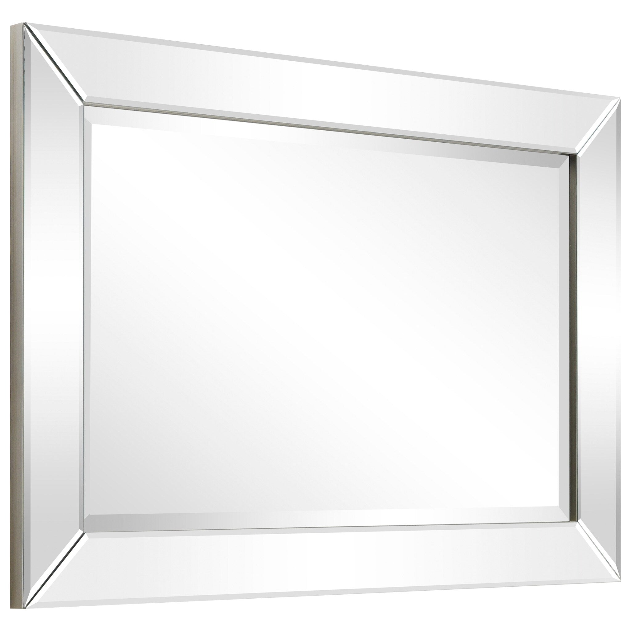 Miroir mural rectangulaire biseauté transparent HD pour salle de bain, coiffeuse, chambre, 3 tailles