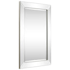 Miroir mural rectangulaire biseauté transparent HD pour salle de bain, coiffeuse, chambre, 3 tailles