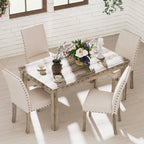 Morden Fort Farmhouse Dining Set Rectangular Table Chair 5-piece