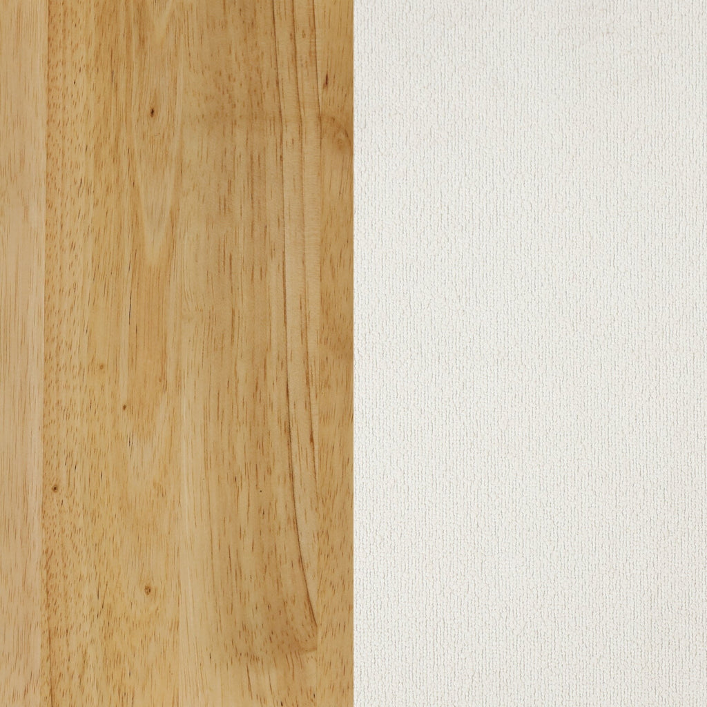 Tabouret de bar moderne Gracie, chaise rembourrée en tissu bouclé et pieds en bois brossé