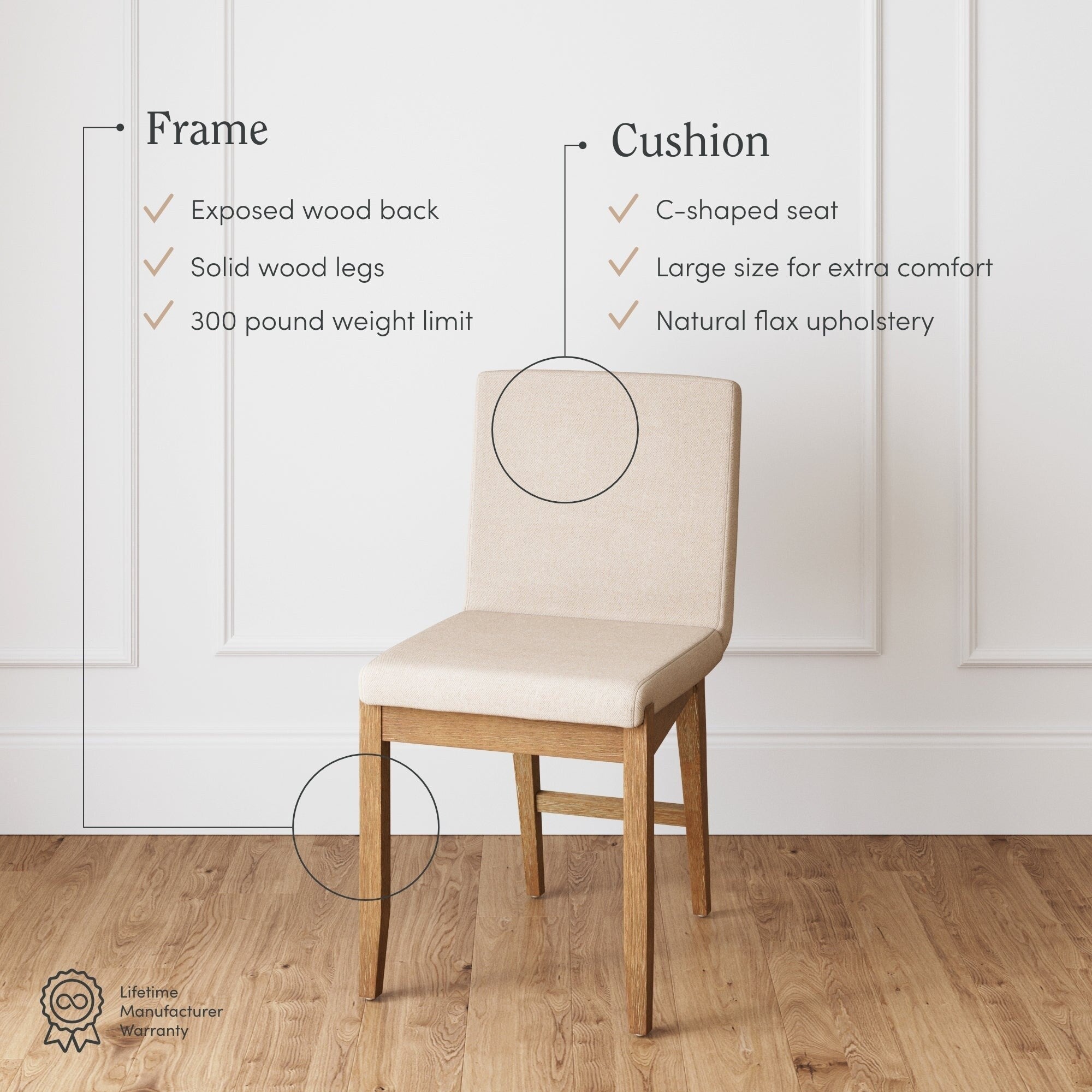 Tabouret de bar moderne Gracie, chaise rembourrée en tissu bouclé et pieds en bois brossé