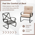 Nista 3 Piece Outdoor Patio C-Spring Bistro Set Dining Chairs with Cushions and Coffee Table by Havenside Home