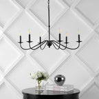 Lustre LED en fer à 6 lumières de 34,75 pouces, par JONATHAN Y