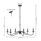 Lustre LED en fer à 6 lumières de 34,75 pouces, par JONATHAN Y