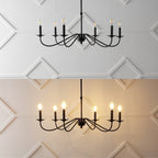 Lustre LED en fer à 6 lumières de 34,75 pouces, par JONATHAN Y