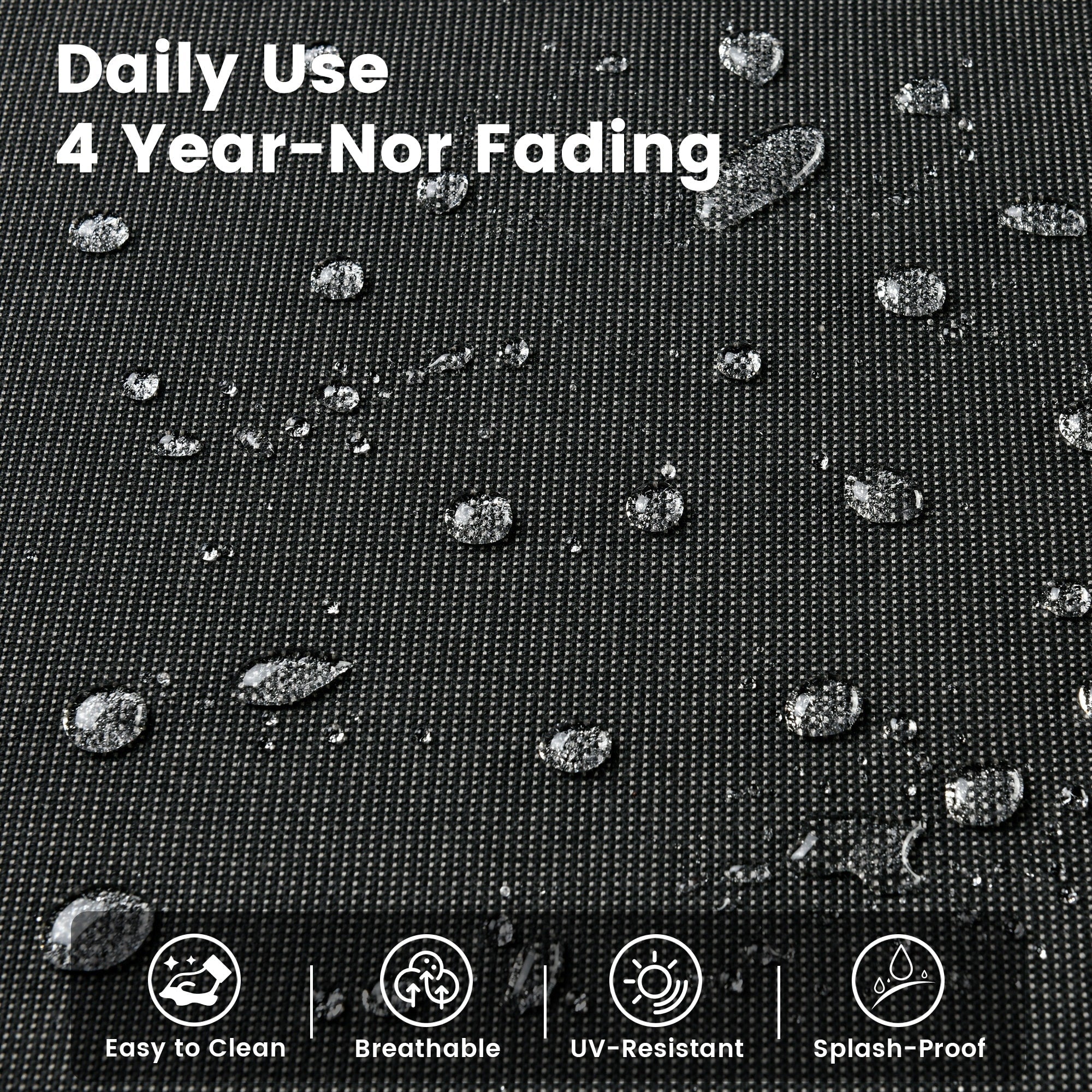 OVIOS 9 Pieces Outdoor Wicker Swivel Chair Set With Fire Table