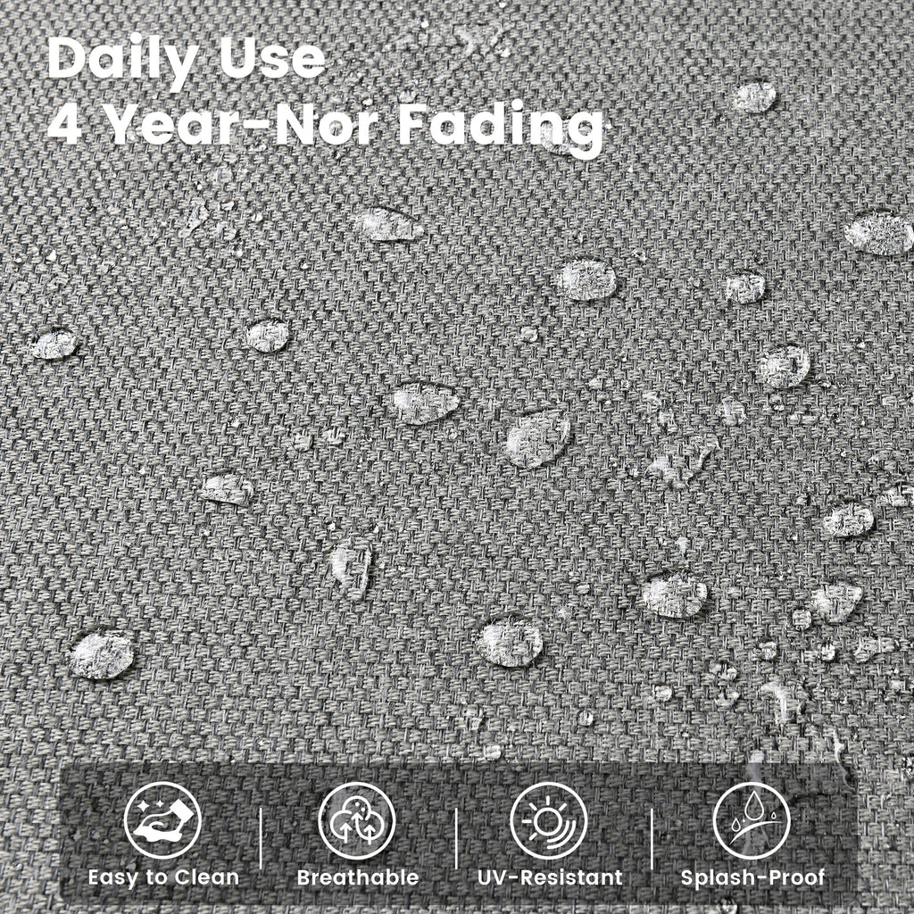 OVIOS 9 Pieces Outdoor Wicker Swivel Chair Set With Fire Table