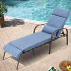 Outdoor Adjustable Patio Chaise Lounge Chair with Cushion Beach Poolside