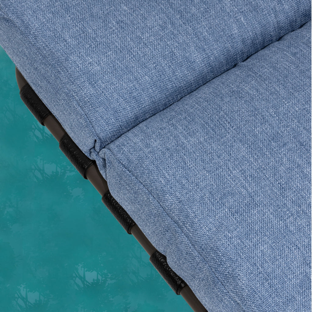 Outdoor Adjustable Patio Chaise Lounge Chair with Cushion Beach Poolside