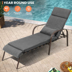 Outdoor Adjustable Patio Chaise Lounge Chair with Cushion Beach Poolside