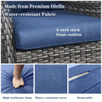 Fauteuils de jardin à bascule en osier Gymojoy avec base pivotante (lot de 2)