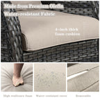 Fauteuils de jardin à bascule en osier Gymojoy avec base pivotante (lot de 2)