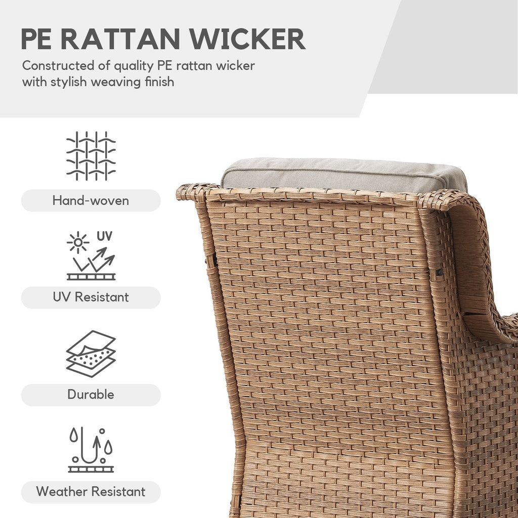 Fauteuils de jardin à bascule en osier Gymojoy avec base pivotante (lot de 2)