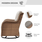 Fauteuils de jardin à bascule en osier Gymojoy avec base pivotante (lot de 2)