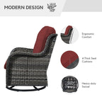 Fauteuils de jardin à bascule en osier Gymojoy avec base pivotante (lot de 2)