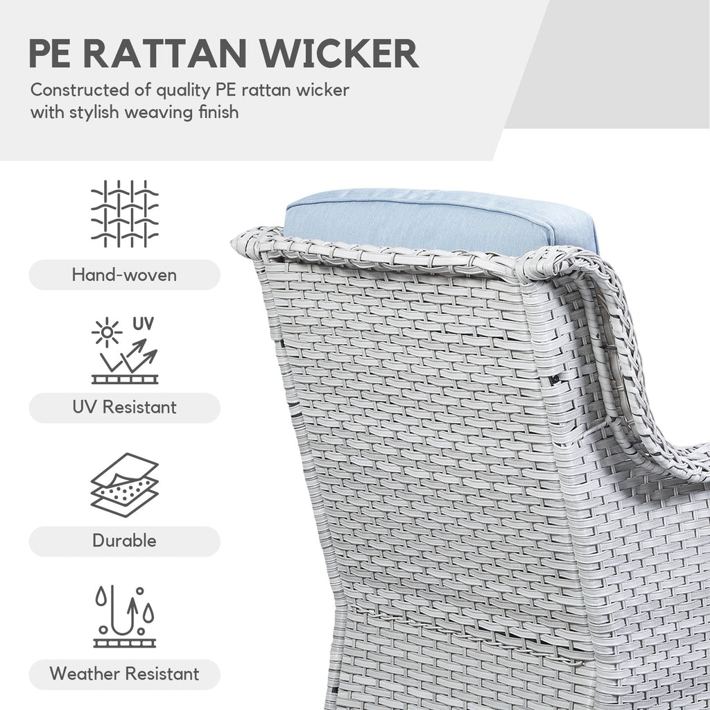 Fauteuils de jardin à bascule en osier Gymojoy avec base pivotante (lot de 2)