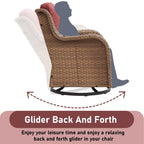 Fauteuils de jardin à bascule en osier Gymojoy avec base pivotante (lot de 2)