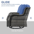 Fauteuils de jardin à bascule en osier Gymojoy avec base pivotante (lot de 2)