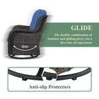 Fauteuils de jardin à bascule en osier Gymojoy avec base pivotante (lot de 2)