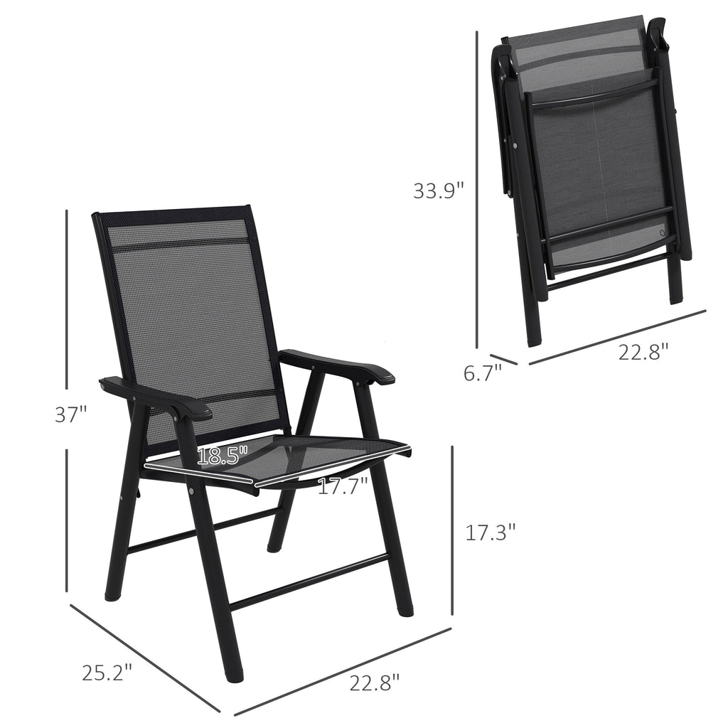 Outsunny 4-piece Folding Patio Chair Set with a Simple & Chic Design, Comfortable for the Deck, Garden, Yard & Travel