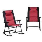 Outsunny Folding Rocking Chair Set with Padded Seat and Back, Pillow